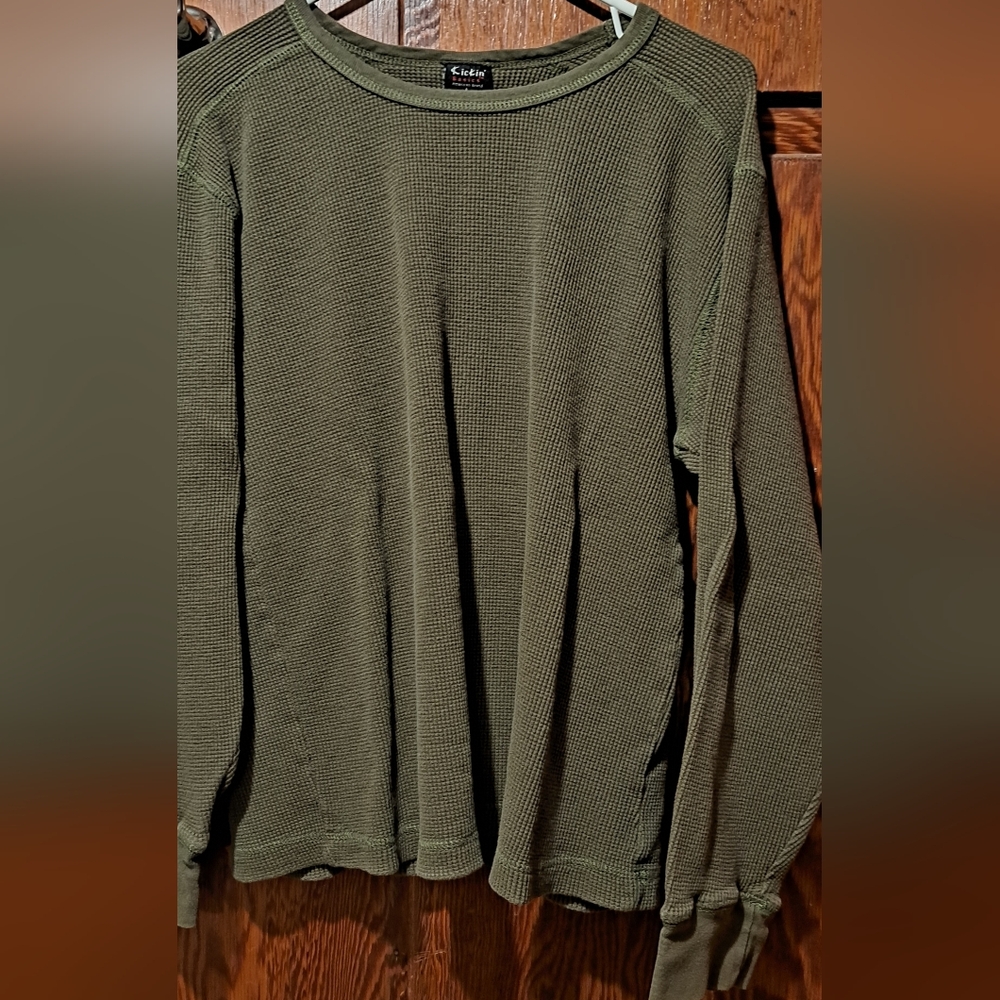 Kickin' Basics Olive Green Long Sleeve Shirt